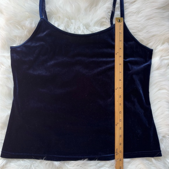 Vintage 90s Petite Impressions Blue Velvet Fairy Goth Cami Tank Top Size L - Picture 7 of 7